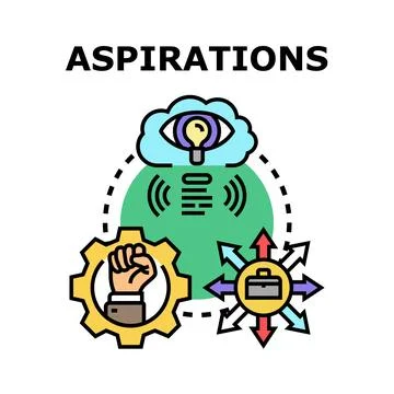 Aspirations concept with vision, determination, and career choices Stock Illustration