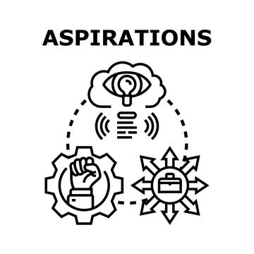Aspirations concept with vision, determination, and career choices Stock Illustration