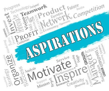 Aspirations Words Representing Objectives Future And Goal Stock Illustration