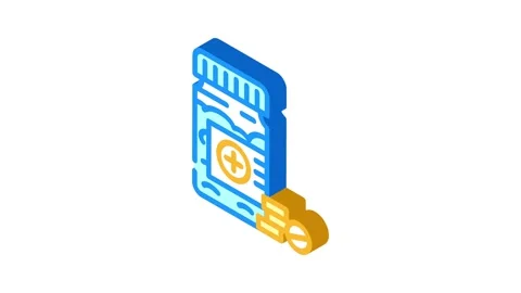 Aspirin first aid isometric icon animation Vídeos de archivo 327295073