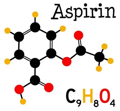Aspirin structure Stock Illustration