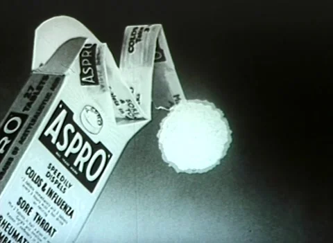 ASPIRIN TABLETS, DISSOLVABLE, ADVERTISING (1940s) Video stock 257167953