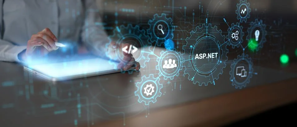 ASPNET Application Development for Software Engineering and Web Development.. Stock Photos