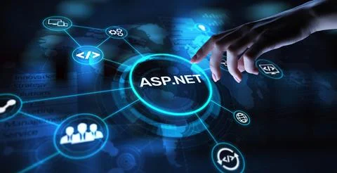 ASP.NET Web Application Framework for Dynamic Websites, projection on a virtu Fotos Stock