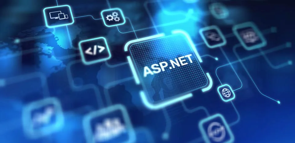 ASP.NET Web Application Framework for Dynamic Websites, projection on a virtu 写真素材