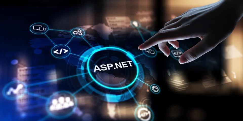 ASP.NET Web Application Framework for Dynamic Websites, projection on a virtu 写真素材