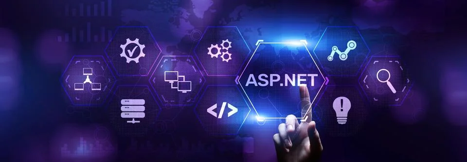 Asp.net web-application software development platform. Programming language. Foto stock