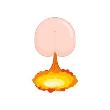 Ass explodes burst. Butthurt sign. Butt Hurt icon. irritability symbol vector Stock Illustration