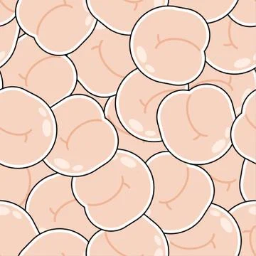 Ass pattern seamless. buttocks background. Back Part body texture Stock Illustration