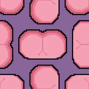 Ass Pixel art pattern seamless. Back Part woman body 8 bit. Vector illustrati Stock Illustration