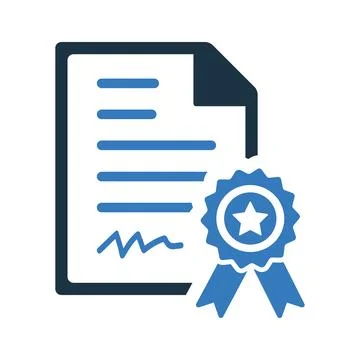 Assailment, certificate icon. Simple vector design. Stock Illustration