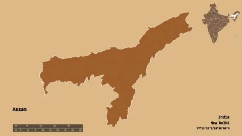 Assam, state of India, zoomed. Pattern Illustrazione stock