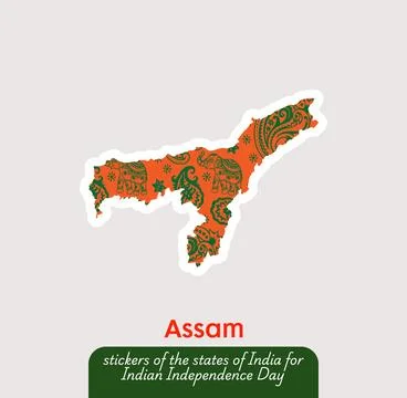 Assam vector sticker Stock Illustration