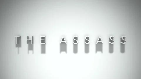 The assass 3D title animation with shadows on a white background Stock Footage 297048359