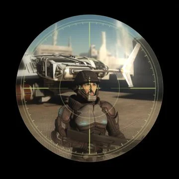 In the Assassins Sights Stock Illustration
