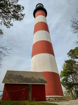 Assateague lighthouse close-up Stock Photos