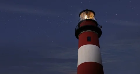 Assateague Lighthouse Magic Hour Stock Footage 97474140