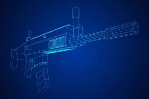 Assault automatic fire rifle Stock Illustration