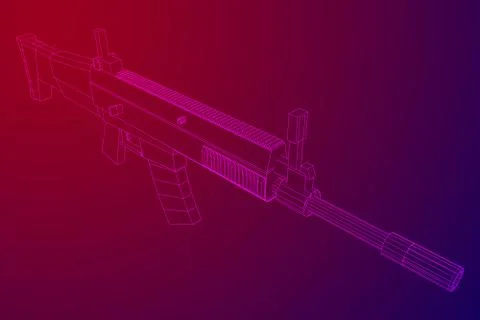 Assault automatic fire rifle Stock Illustration