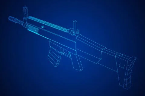 Assault automatic fire rifle Stock Illustration