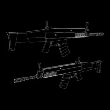 Assault automatic fire rifle Illustrazione stock