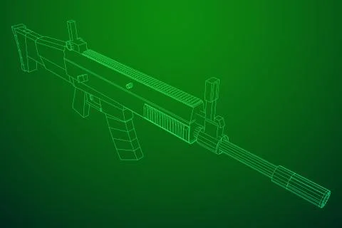 Assault automatic fire rifle Stock Illustration