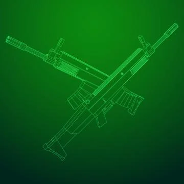 Assault automatic fire rifle 스톡 일러스트