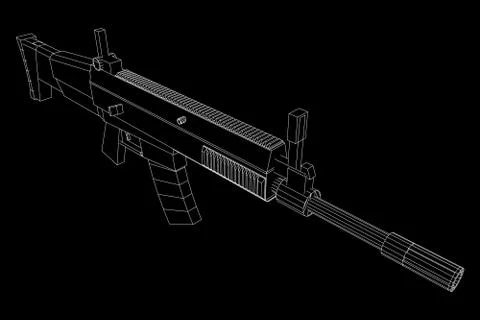 Assault automatic fire rifle Stock-Illustration