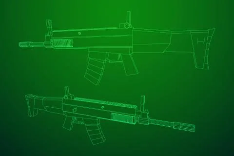 Assault automatic fire rifle Illustrazione stock