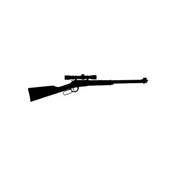 Assault riffle icon. Simple style no war poster background symbol. Gun shop.. Stock Illustration