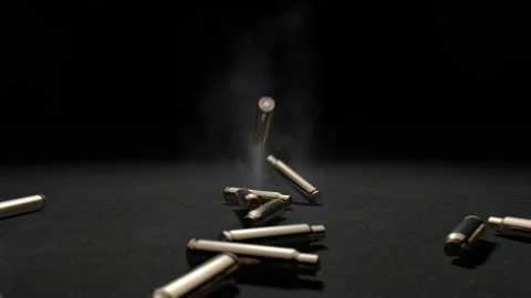 Assault Rifle Bullet Casing Drop 24fps Stock Footage 132217771