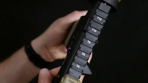 Assault Rifle Clip Inserted and Bolt Cocked Stock Footage 82188821