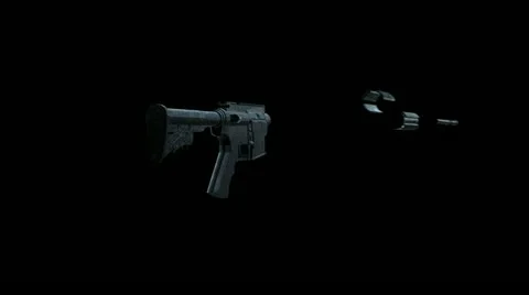 Assault Rifle Gun Build Loop W/Alpha Video stock 12680443
