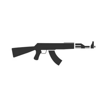 Assault rifle icon flat Stock Illustration