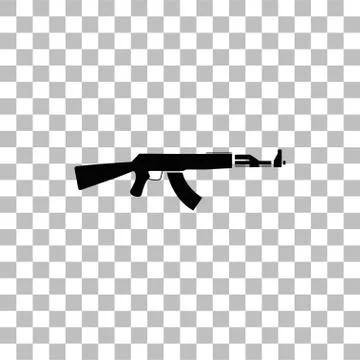 Assault rifle icon flat Stock Illustration