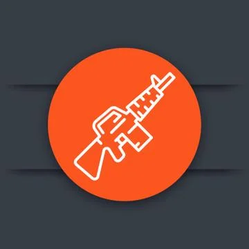Assault rifle linear icon Stock Illustration