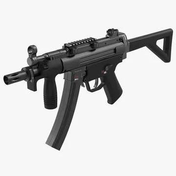Assault Rifle MP5K 3D Model 3D Model
