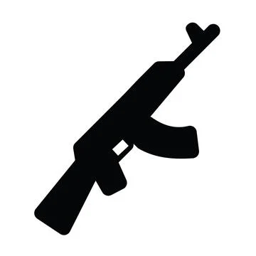 Assault rifle simple icon Stock Illustration