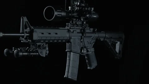 Assault rifle spins Stock-Footage 113920171