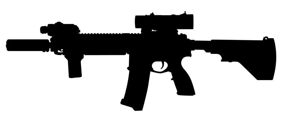 Assault rifle vector isolated Stock Illustration