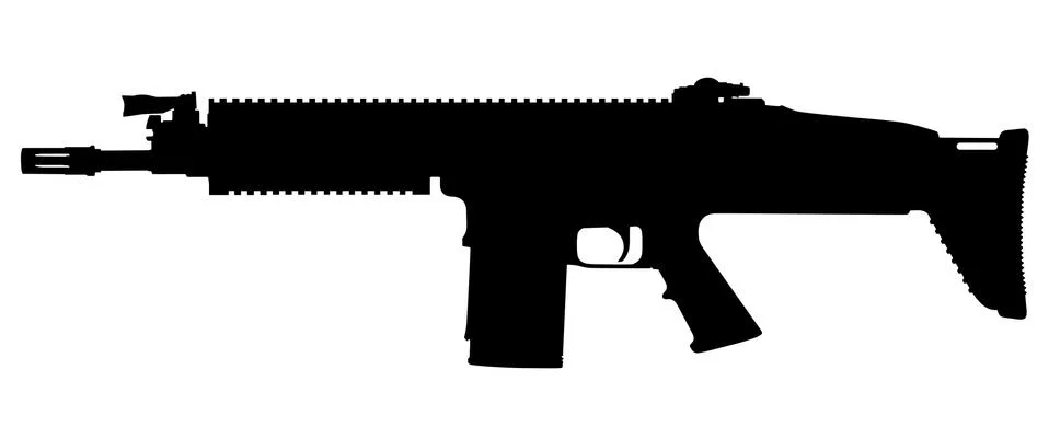 Assault rifle vector isolated Stock Illustration