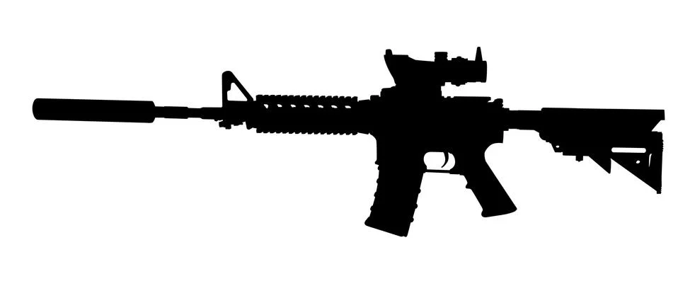 Assault rifle vector isolated Stock Illustration