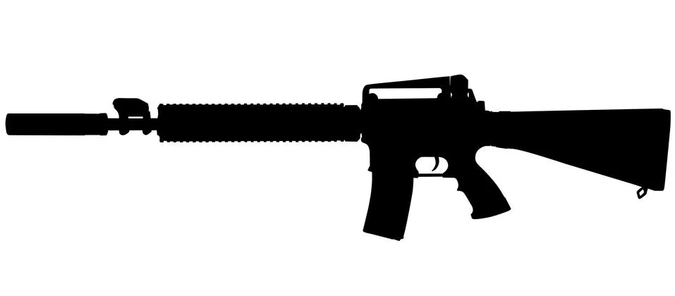 Assault rifle vector isolated Stock Illustration