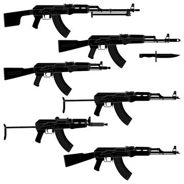 Assault Rifles Stock Illustration