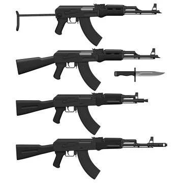 Assault Rifles Stock Illustration