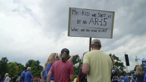 Assault Weapons Protest AR-15 Ban March for Our Lives DC 2022 07 Stock Footage 197088439