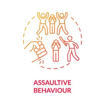 Assaultive behavior red gradient concept icon Stock Illustration