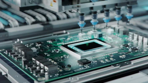Assebly Line on Electronics and Circuit board Manufacturing Factory. Stock Footage 241492359