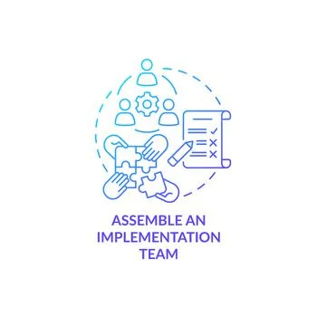 Assemble an execution team concept icon Illustrazione stock