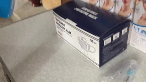 Assemble Face Shield, Instructions, Showing how to use Stock Footage 142679258